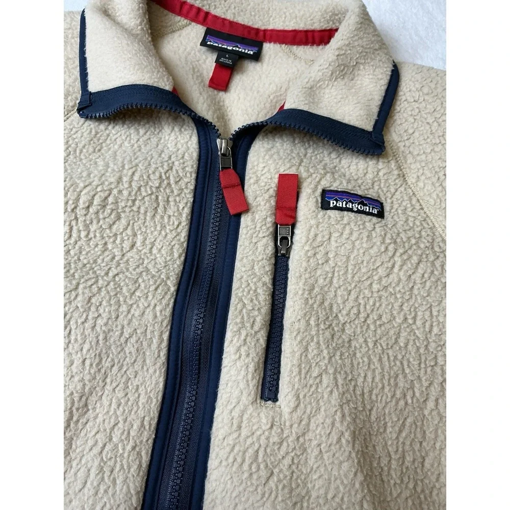Mens PATAGONIA‎ Retro Pile El Cap Khaki Full Zip Fleece Sweater Jacket L